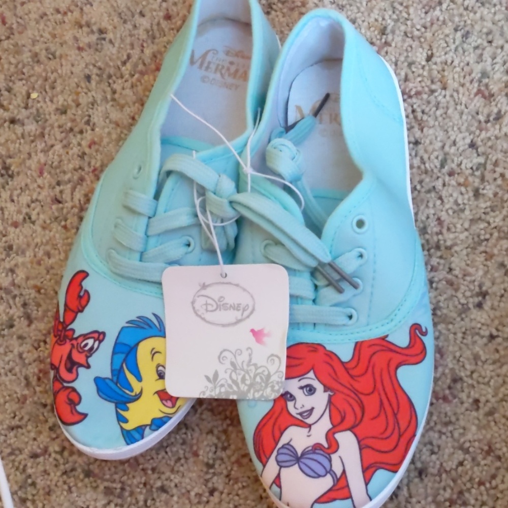 Disney The Little Mermaid Lace-Up Sneakers  Size 8